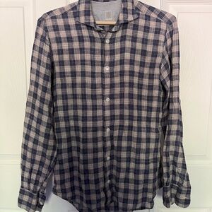 Eleventy - Checkered Linen Shirt